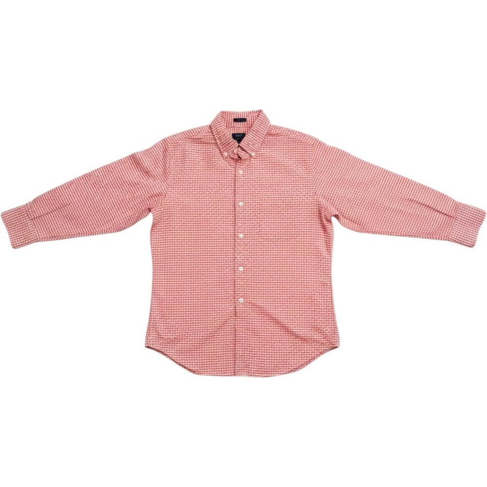 J.Crew Oxford Shirt Mens M Red Gingham Good Slim Fit Button Down Long Sleeve
